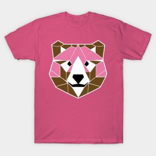 Geometric Pink Bear (MD23Ani002b) T-Shirt